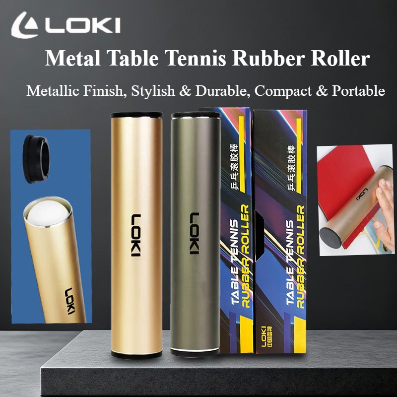 Table Tennis Loki - กล่องใส่ลูกปิงปองโลหะ LOKI สำหรับมืออาชีพ พร้อมไม้กลิ้งยางปิงปอง อุปกรณ์เสริมสำหรับไม้ปิงปอง