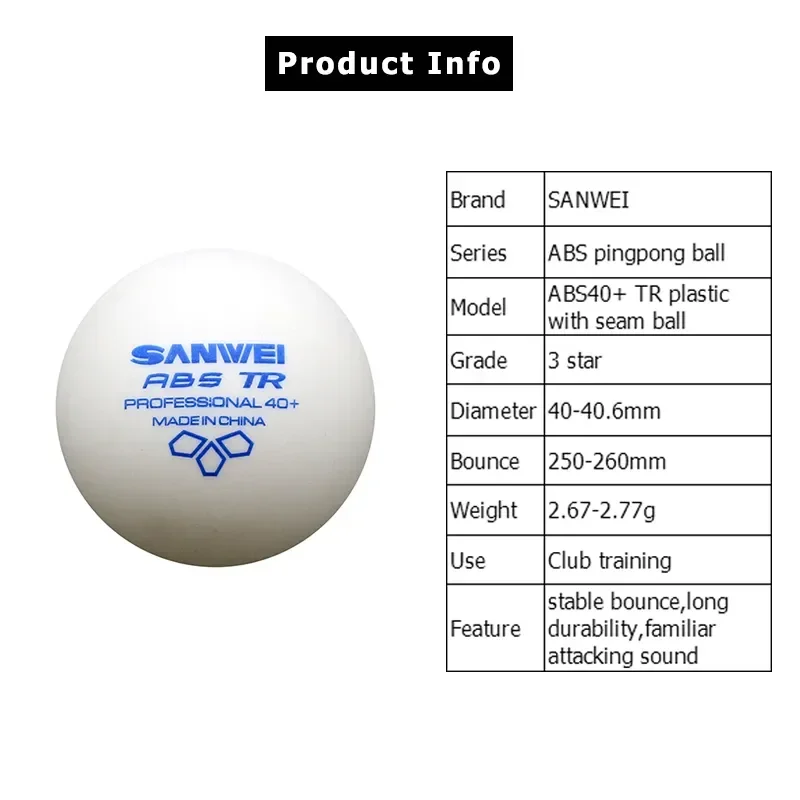 ลูกปิงปอง SANWEI-ABS TR 3 ดาว  - Table Tennis Olympics บทวิจารณ์และราคา