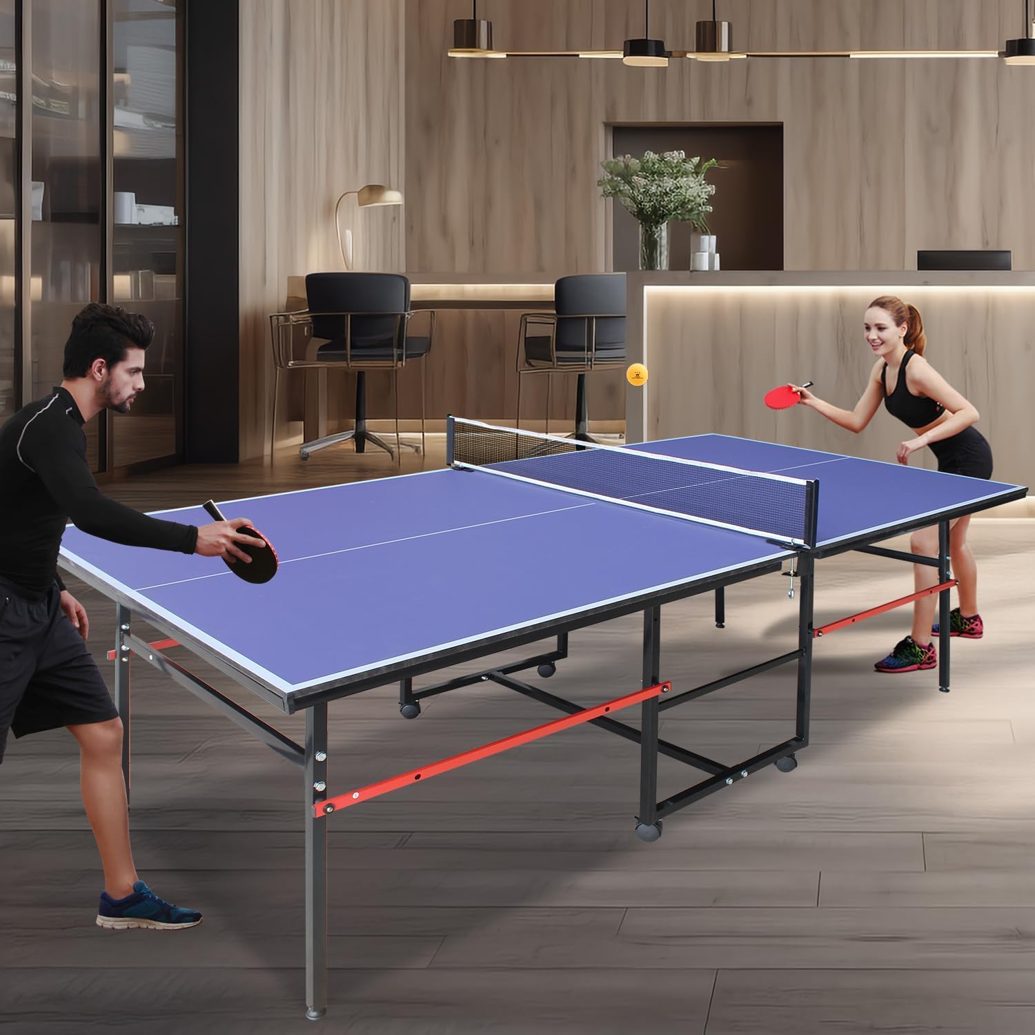 โต๊ะปิงปองแบบพกพาขนาด 8 ฟุต สำ - Table Tennis Olympics บทวิจารณ์และราคา